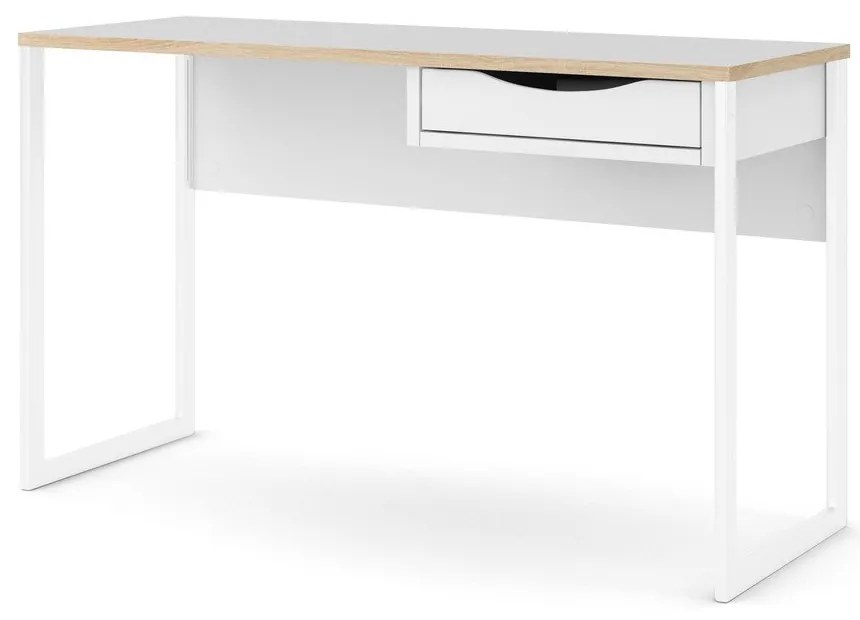 Бяла работна маса , 130 x 48 cm Function Plus - Tvilum