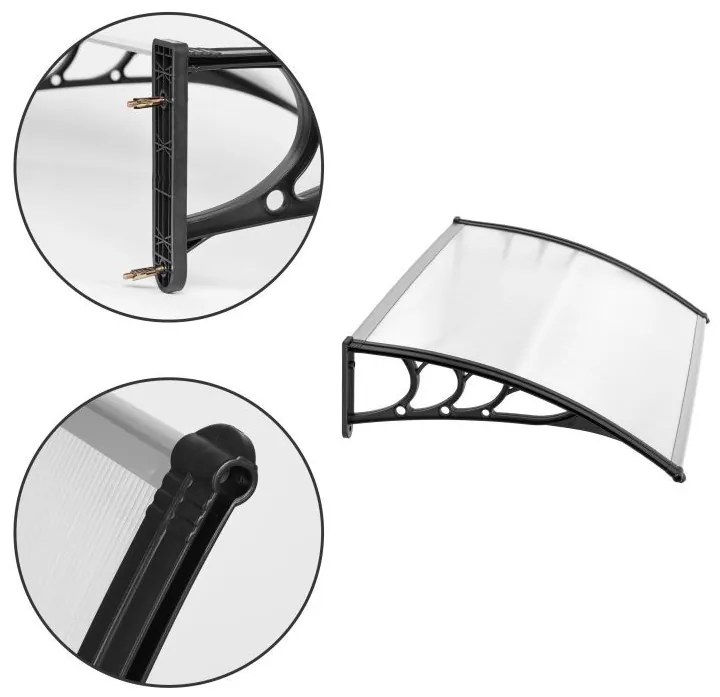 Покрив над входната врата - поликарбонат Šírka: 80 cm | Dĺžka: 120 cm