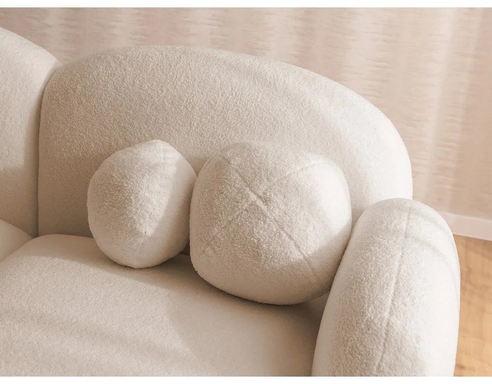 Светлокафяв ъглов диван от прежда с примки от букле (десен ъгъл) Orbit – Ropez