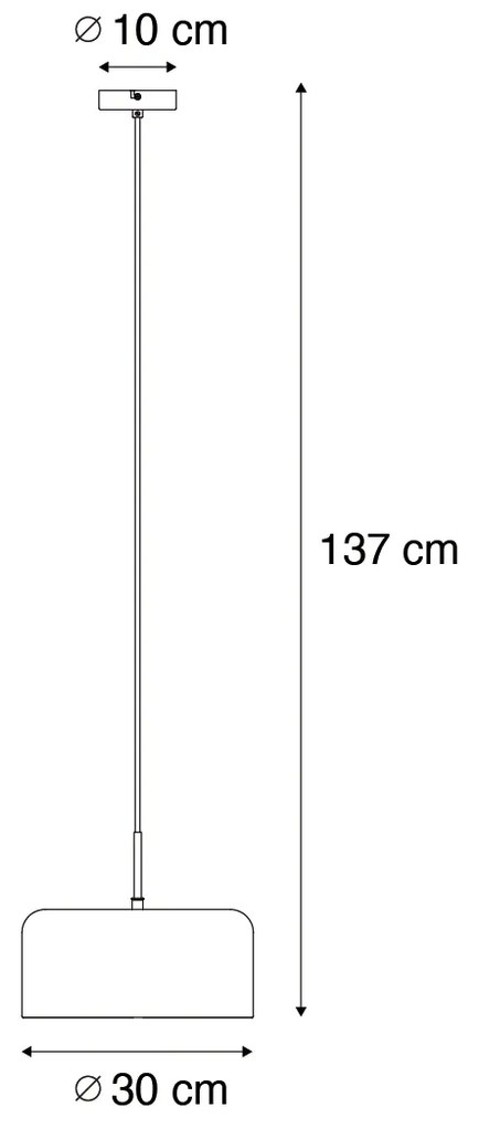 Ретро висяща лампа черна със златен интериор - Jinte