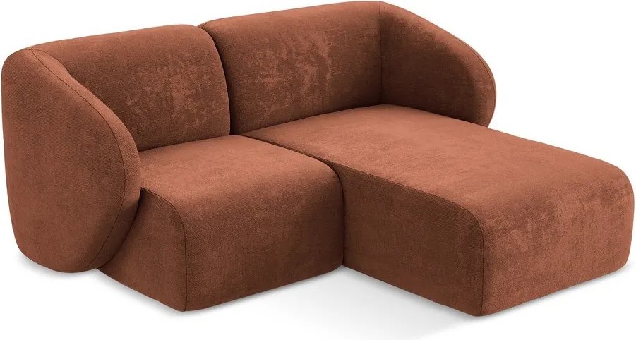 Теракотен шенилов ъглов диван (десен ъгъл) Lani – Makamii