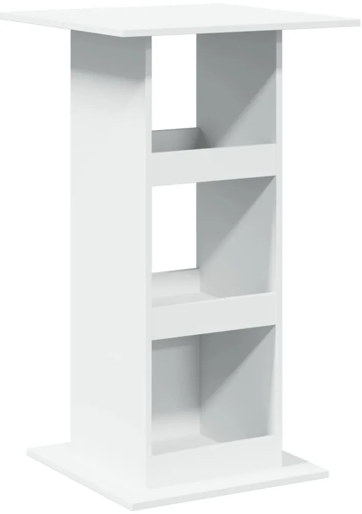 854328 vidaXL Бар маса с рафт, бяла, 60x60x102 см, инженерно дърво