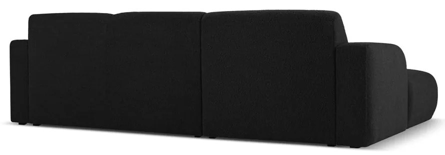Черен ъглов диван от плат букле (ляв ъгъл) Molino - Micadoni Home