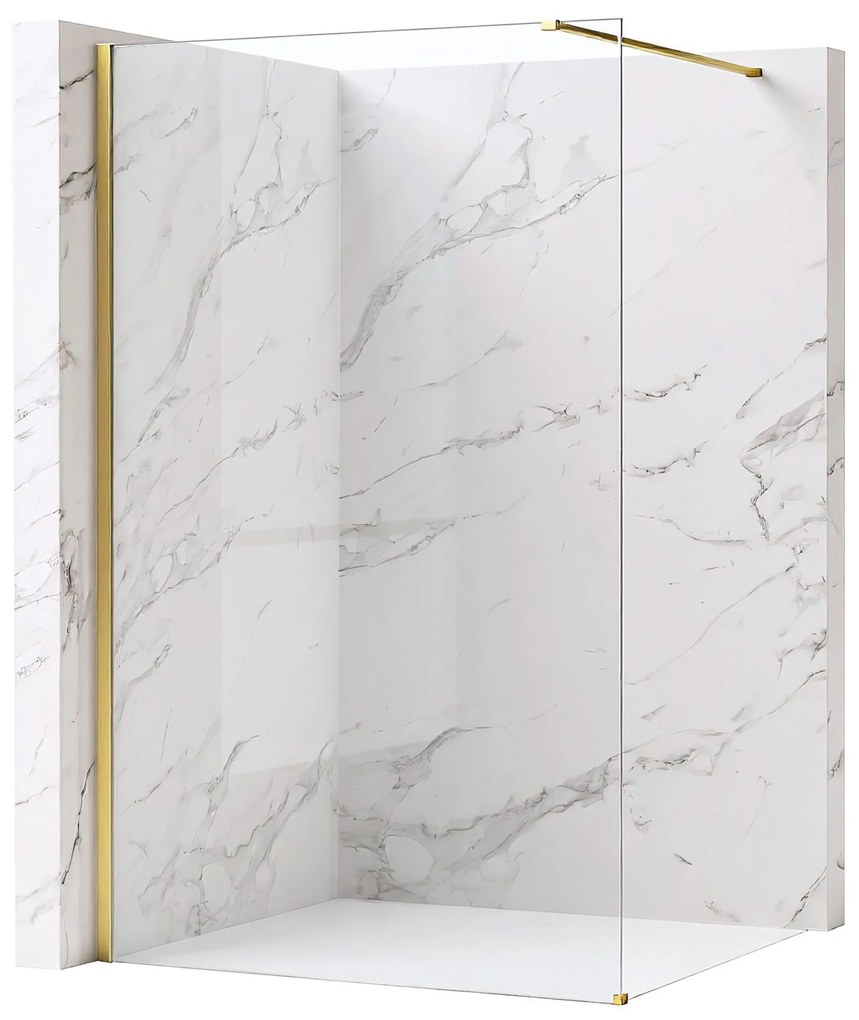 Параван за душ Rea Flexi Transparent / Brush Gold 140