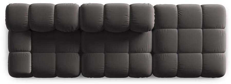 Тъмносив кадифен диван 282 cm Bellis - Micadoni Home