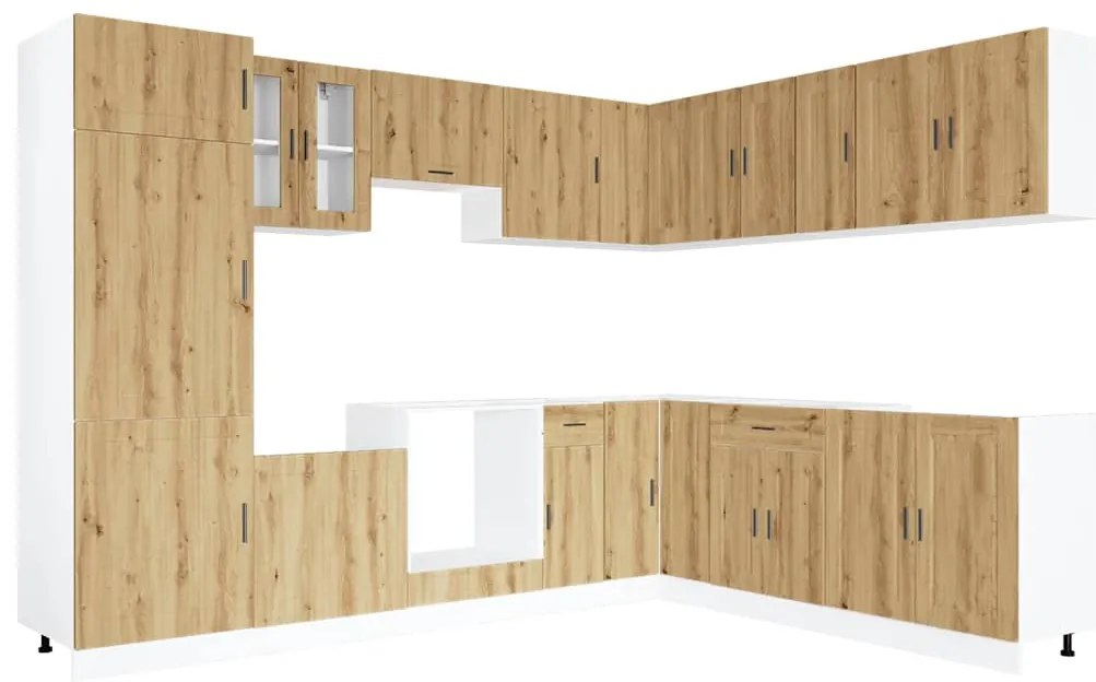 3315000 vidaXL Комплект кухненски шкафове от 14 части Porto, инженерно дърво