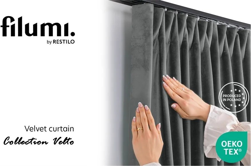 Тъмносива затъмняваща завеса 400x175 cm Velto – Filumi