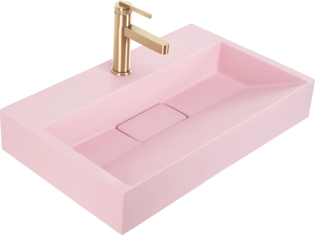 Умивалник МРАМОРЕН КОМПОЗИТ Rea GOYA PINK 50CM