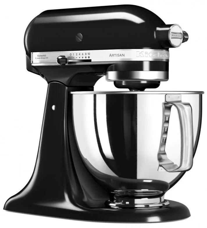 Планетарен миксер KitchenAid Artisan Elegance 5KSM125EOB, 300W, 4.8 л, Direct drive, 10 скорости, Черен