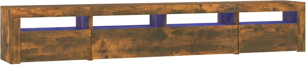 3152727 vidaXL ТВ шкаф с LED осветление, опушен дъб, 240x35x40 см