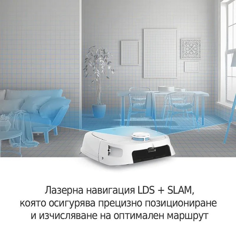 Прахосмукачка робот Tecbot M1, Li-ion 5200 mAh, 4000 Pa, 0.5 l, HEPA, Wi-Fi, Автономност до 160 мин, Подомиячка със самопочистващ моп, Черен