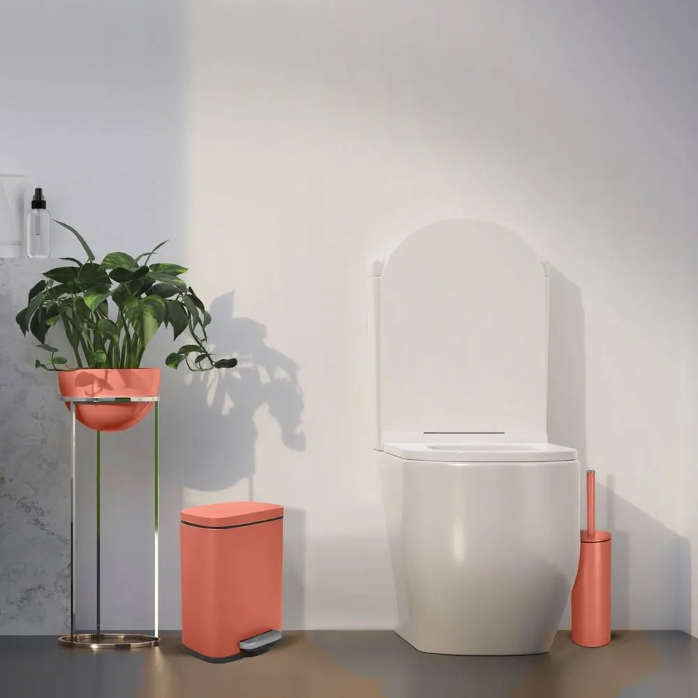 Теракотено стоманено кошче за боклук с педал 5 l Akira – Spirella