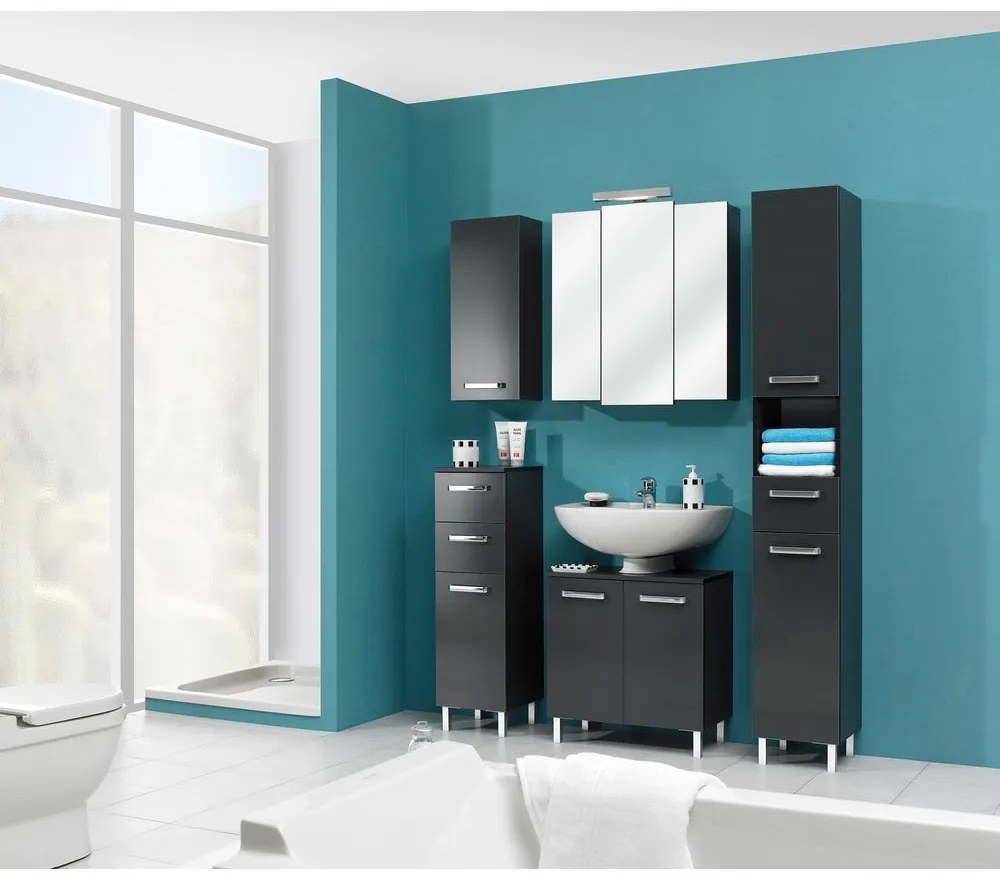 Тъмно сив висящ шкаф за баня 30x70 cm Set 311 - Pelipal