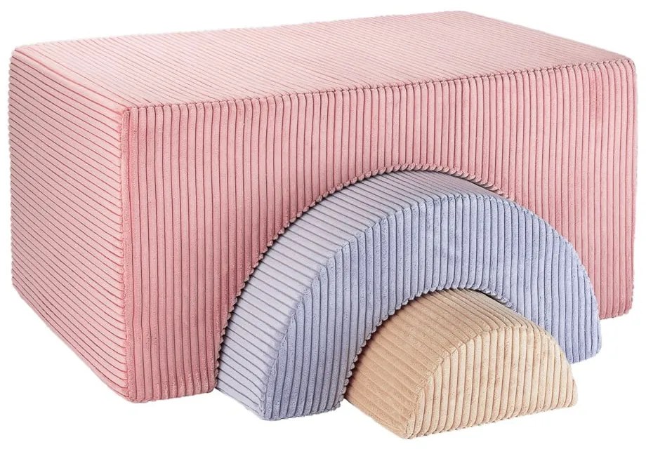 Розово велурено игрище от пяна 75x49x37 cm Rainbow Montessori – Wigiwama