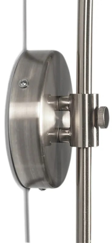 Модерна стенна арка лампа стомана с бял абажур 50/50/25 регулируема