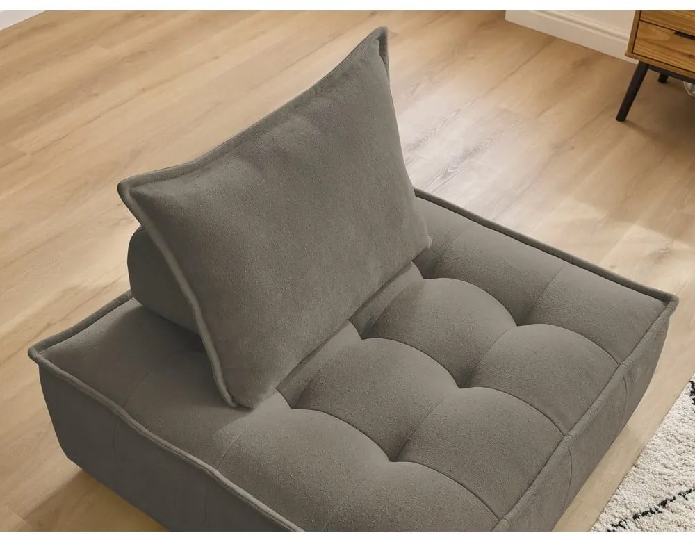 Кафяво-сиво шенилово кресло Elisa – Bobochic Paris