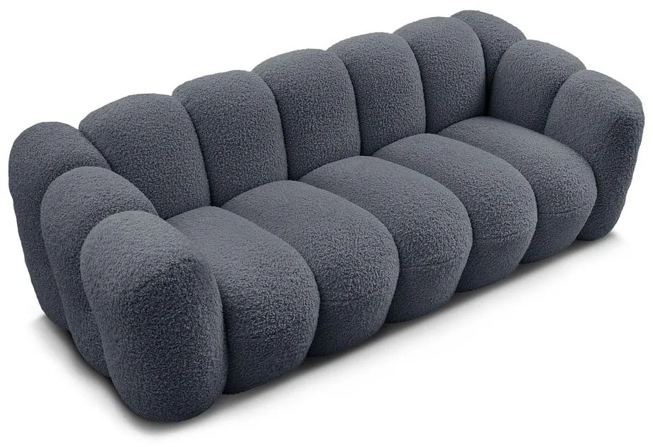 Тъмносив диван от прежда с примки от букле 232 cm Hippolyte – Bobochic Paris