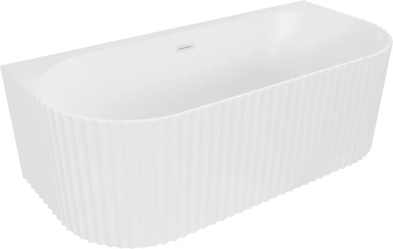 Mexen Sella самостоятелна преградена вана 150 x 75 см, бяла мат, бял преливник - 52711507501-20