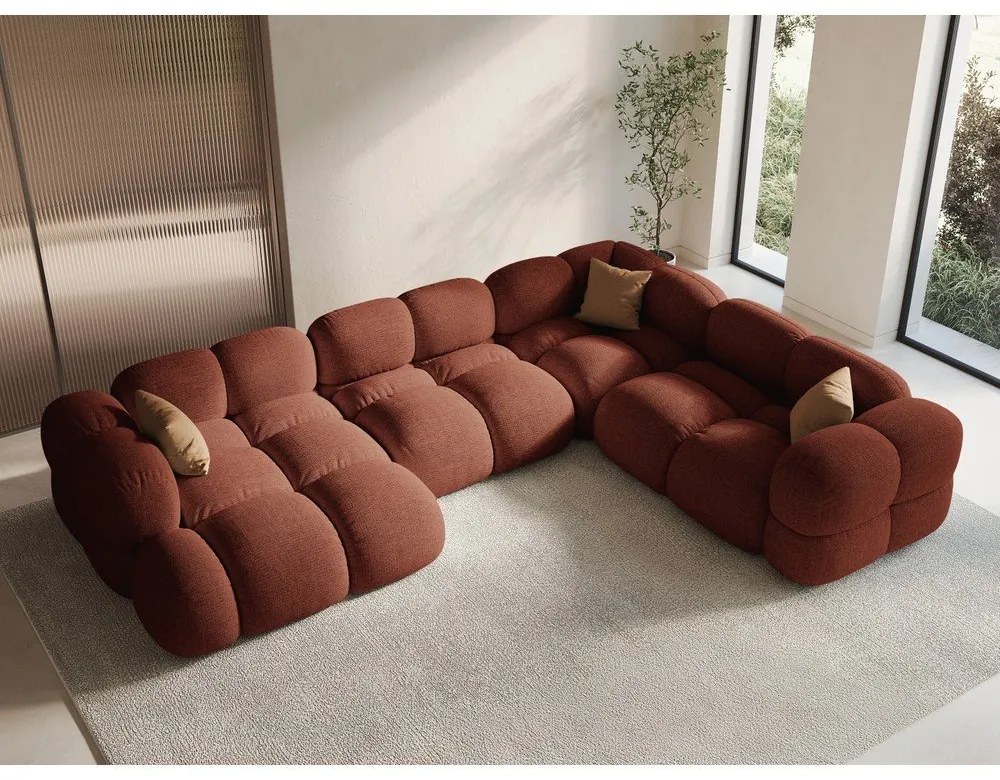 Ъглов диван в тухлен цвят (десен ъгъл/U форма) Loretto – Cosmopolitan Design