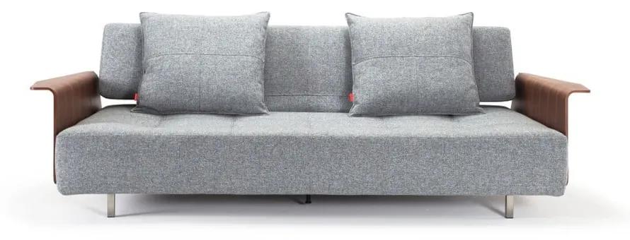 Сив разтегателен диван с подлакътници Twist Granite Long Horn - Innovation