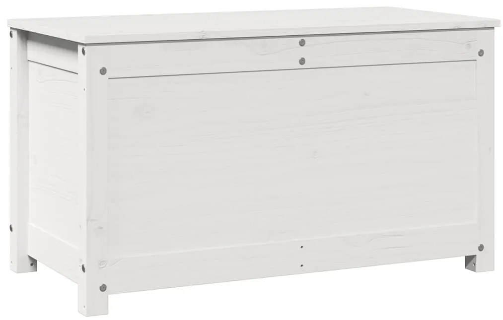 823535 vidaXL Кутия за съхранение, бяла, 80x40x45,5 см, борово дърво масив