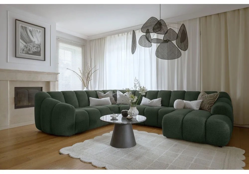 Тъмнозелен ъглов диван (ляв ъгъл/U форма) Shell – Miuform