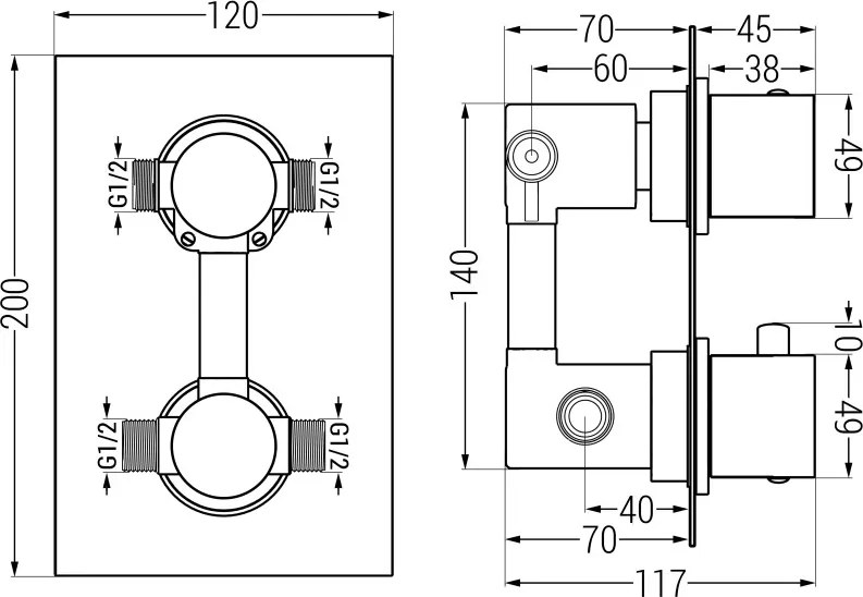 Mexen Cube DR02 вграден душ комплект с душ глава 30 см, хром - 77502DR0230-00