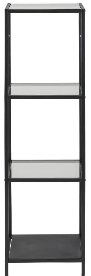 Черен стъклен стелаж 35x120 cm Seaford – Actona