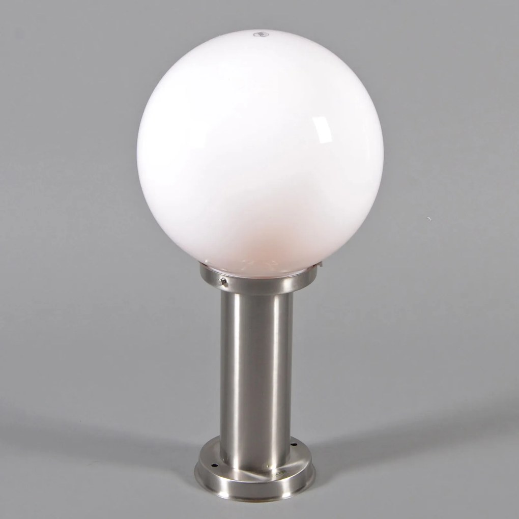 Външна лампа стомана неръждаема стомана 50 см - Sfera с наземна скоба и кабелен втулка