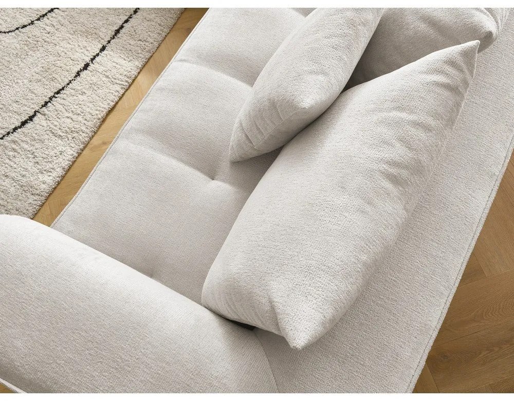 Бежов шенилов ъглов диван (десен ъгъл/L форма) Whesley – Bobochic Paris