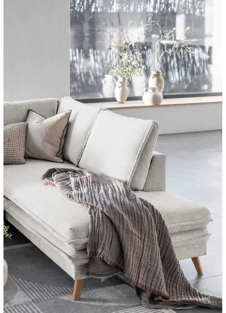 Бежов разтегателен ъглов диван (десен ъгъл) Charming Charlie – Miuform