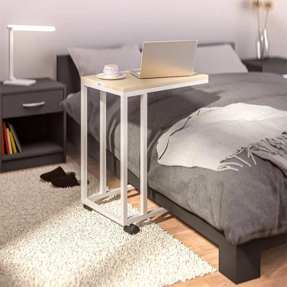 Странична масичка с WPC плоскост - 65,5 x 50 x 40 cm Сив