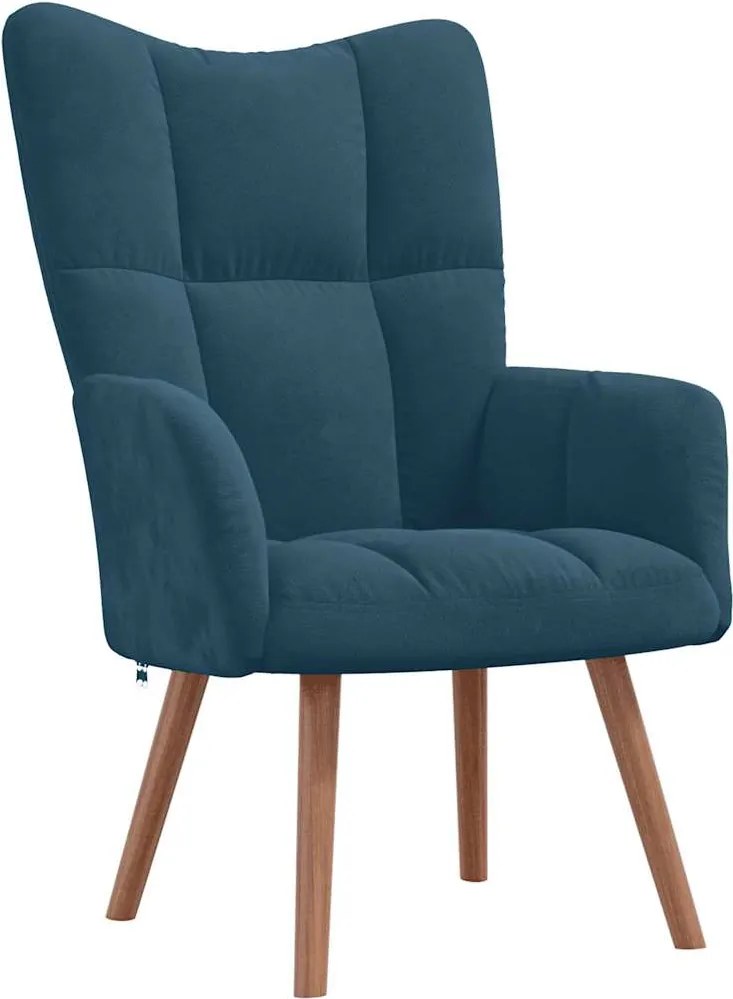 328061 vidaXL Релакс стол, син, кадифе