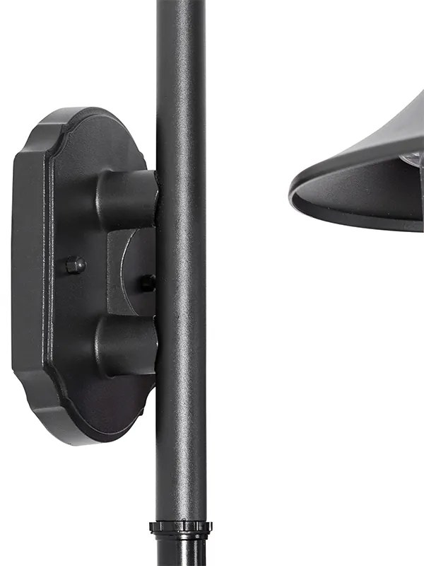 Външна стенна лампа черна IP44 с датчик за движение - Daphne