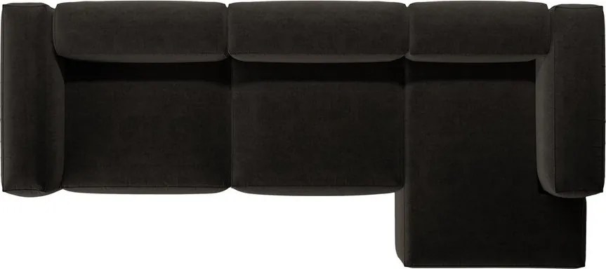 Черен ъглов диван (десен ъгъл) Bergamo – Cosmopolitan Design