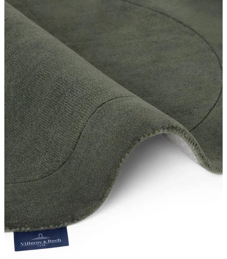 Тъмнозелен ръчно изработен кръгъл килим със смес от вълна ø 160 cm Kari Organic – Villeroy&amp;Boch