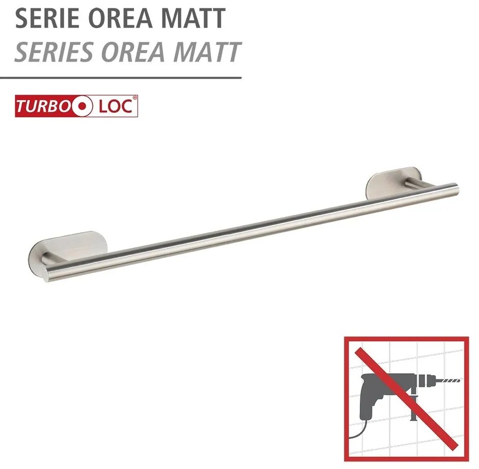 Матово-сребриста самозалепваща поставка за кърпи от неръждаема стомана Orea Uno – Wenko