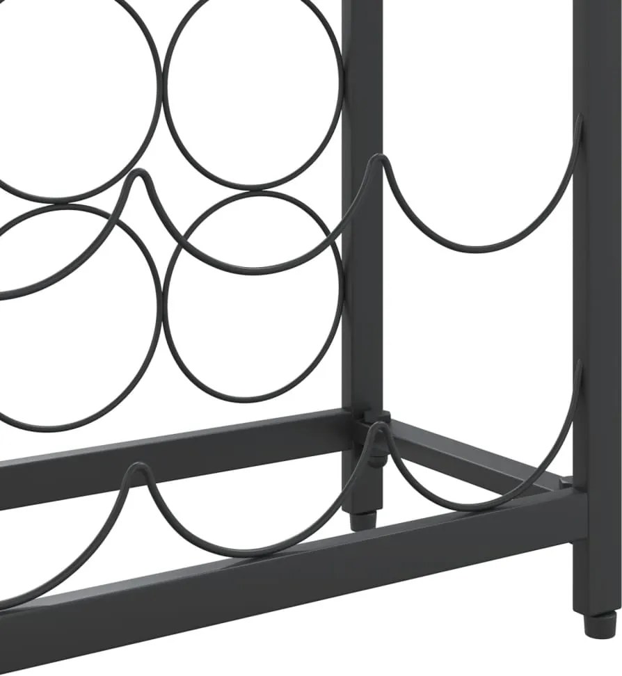 Поставка за вино за 57 бутилки черна 34x18x200 см ковано желязо