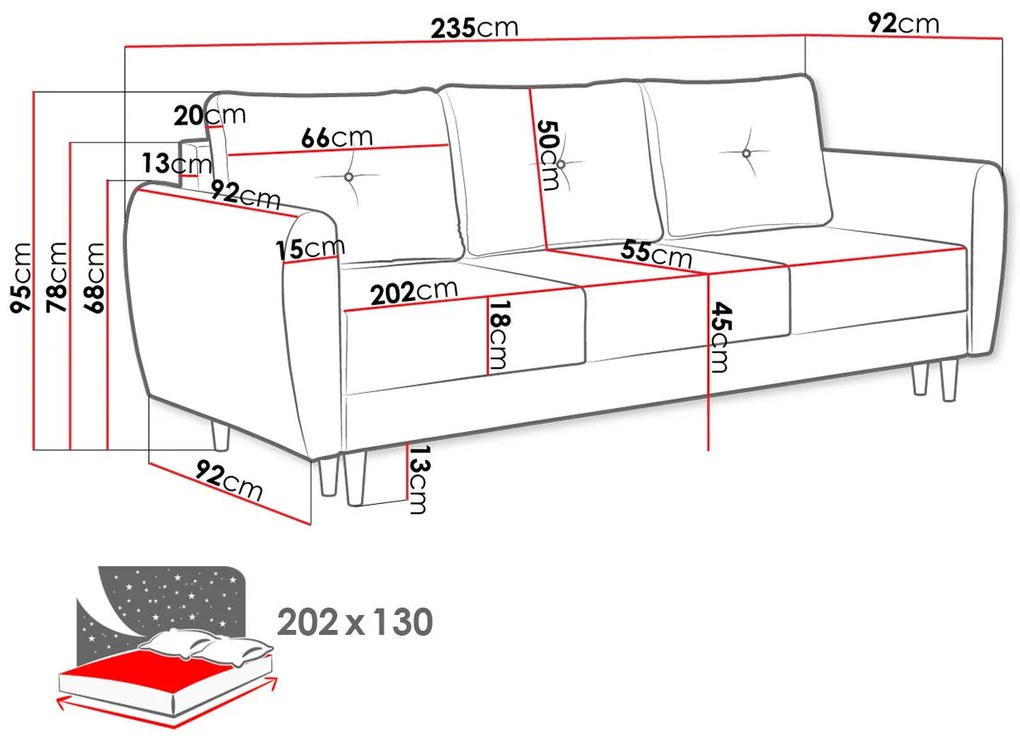 Разтегателен диван Manstad-Mple