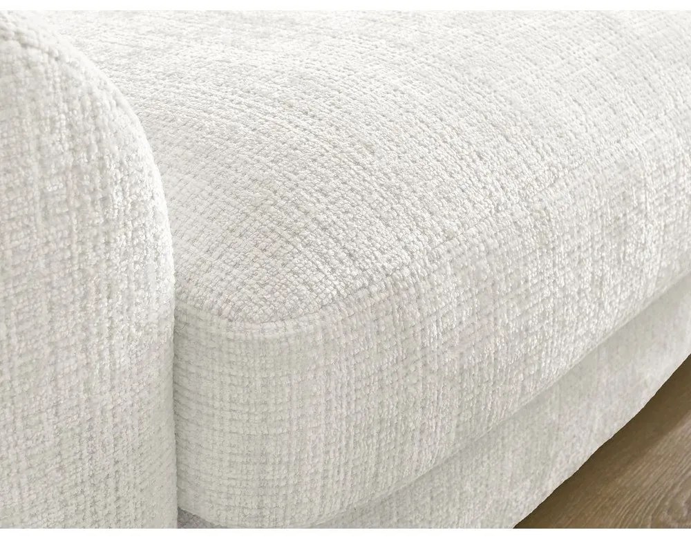 Бял шенилов ъглов диван (десен ъгъл) Leonore – Bobochic Paris