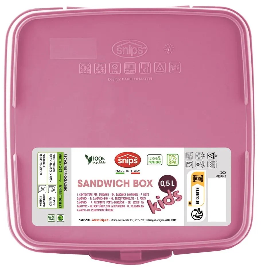 Розова детска кутия за храна Unicorn – Snips