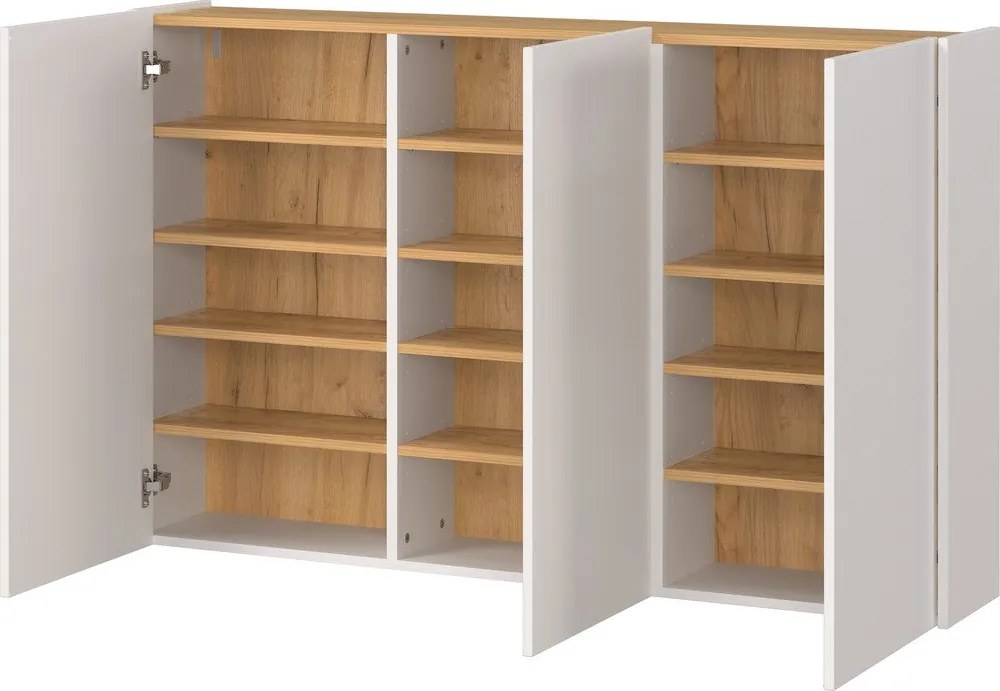 Кремаво шкафче с дъбов декор 138x87x25 cm Libbiano – Germania