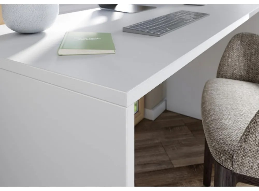 Работна маса с бял плот за маса 60x140 cm Hasselt – Germania