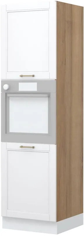 Подов шкаф за фурна Висок Tahoma K21-60-2KR-Karudi - White matte