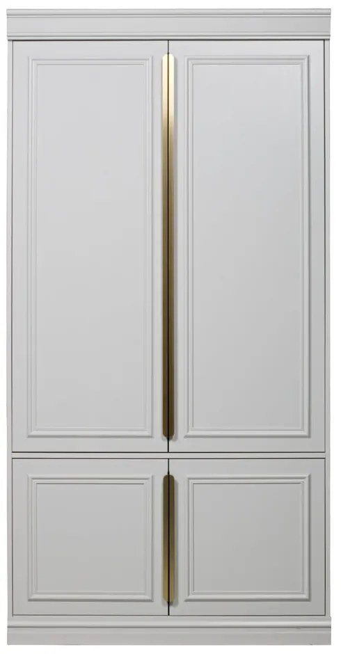 Светлосив гардероб от масивен бор 110x215x62 cm Organize – WOOOD