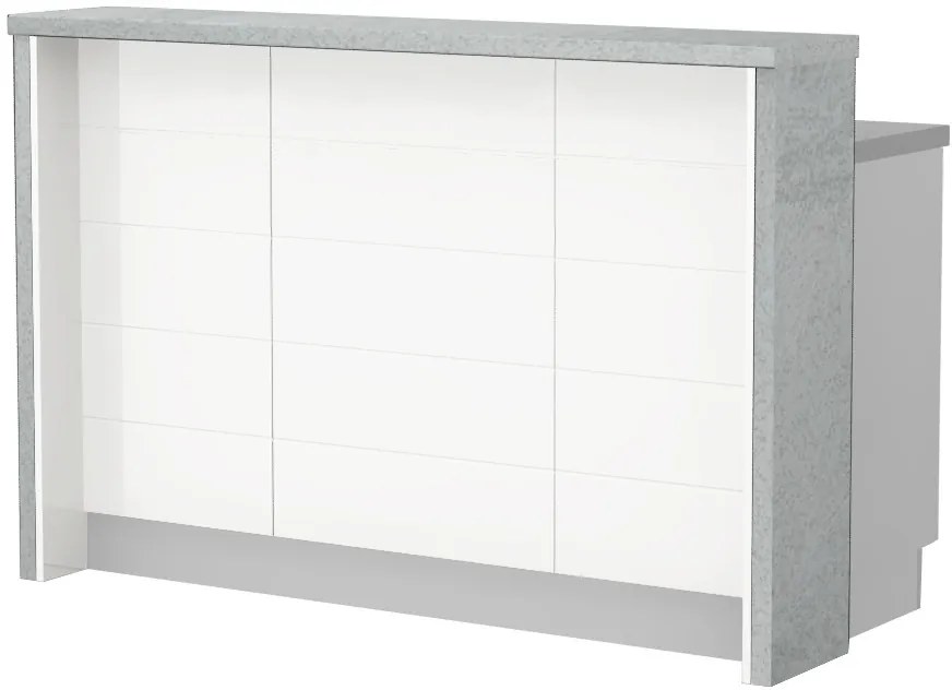 Островна кухненска пейка Hudson-Length: 150 cm.-White-Chromix Silver