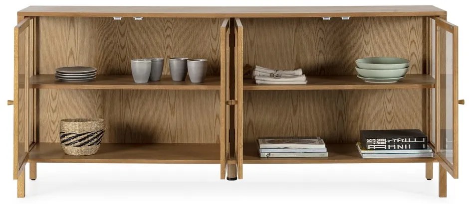 Витрина от декор от дъб в естествен цвят 180x80x40 cm Ceci – MOME