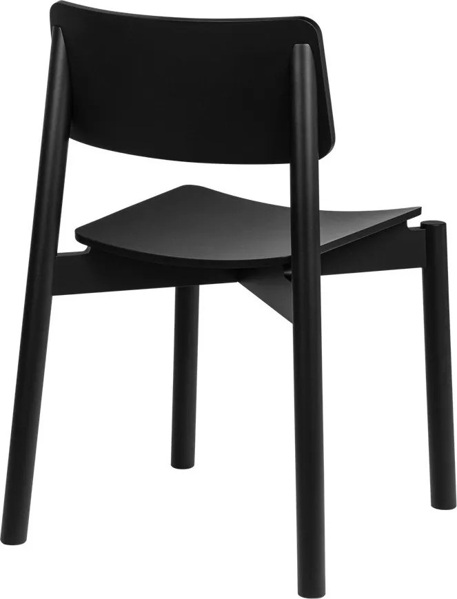 Черен трапезен стол за подреждане Wem – noo.ma