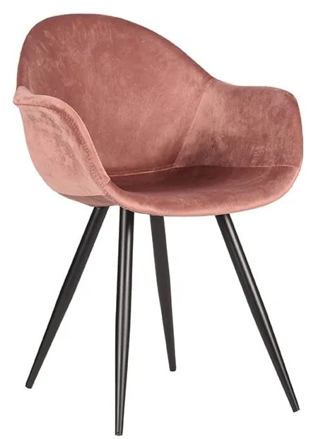 Светлорозови кадифени трапезни столове в комплект от 2 броя Forli - LABEL51