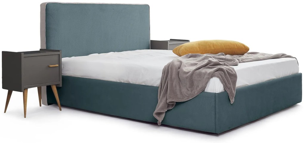 Тапицирано легло Ritz-Petrol-150 x 200-Ξύλα Ελάτου